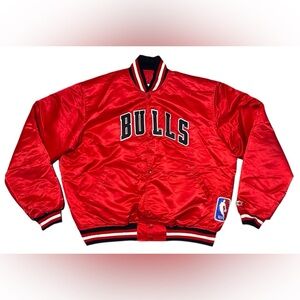 Vtg 90's Chicago Bulls Starter Satin Bomber Jacket Men's Sz XL Made in USA RARE